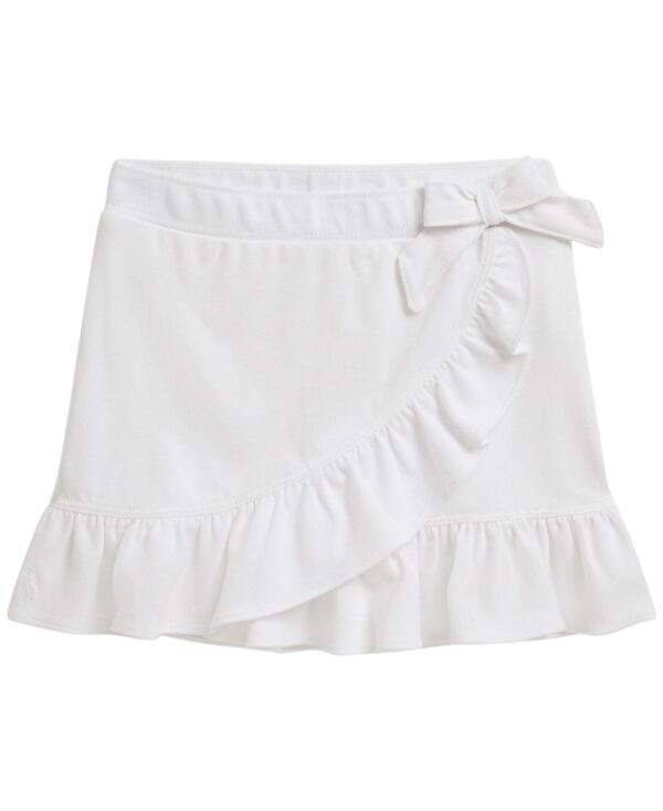 Girls' 2T-6X Ruffled Stretch Mesh Wrap Skort