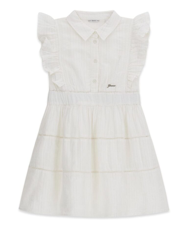 Girls' 7-16 Lurex Jacquard Muslin Dress