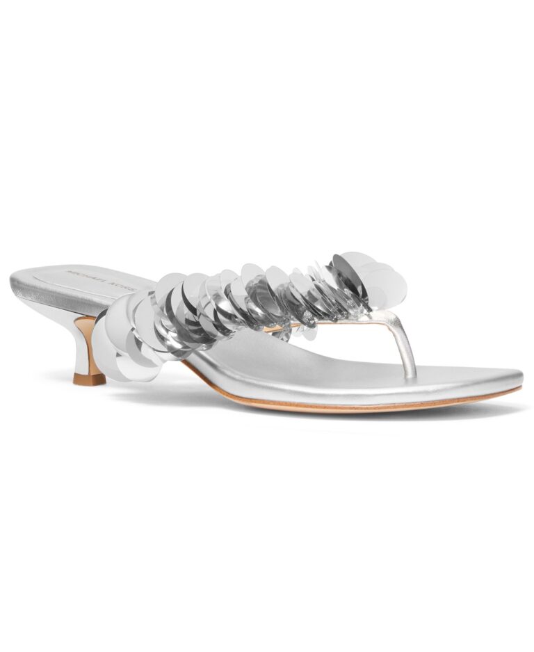MICHAEL Women's Loretta Mid Slip-On Thong Dress Sandals