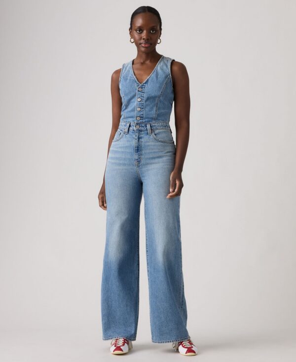 Premium Women's Wide-Leg Denim Jumpsuit