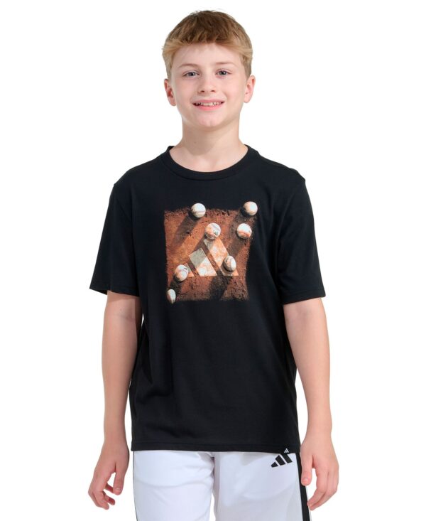 Boys' 8-20 Short-Sleeve 3-Bar Baseball Plate T-Shirt