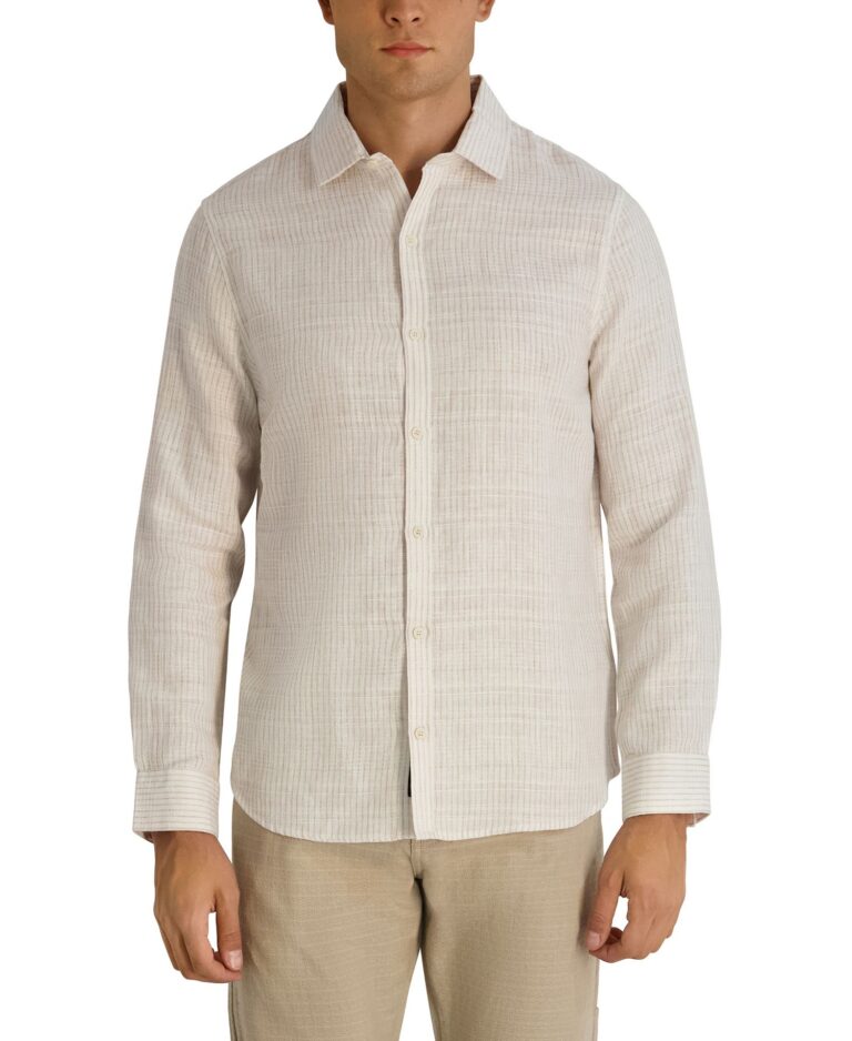 Men's Long-Sleeve Regular-Fit Woven Shirt