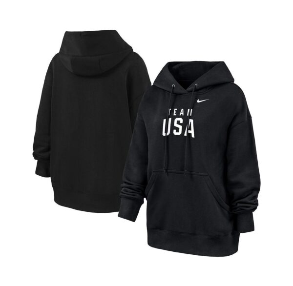 Women's Black Team USA Oversized Phoenix Fleece Hoodie