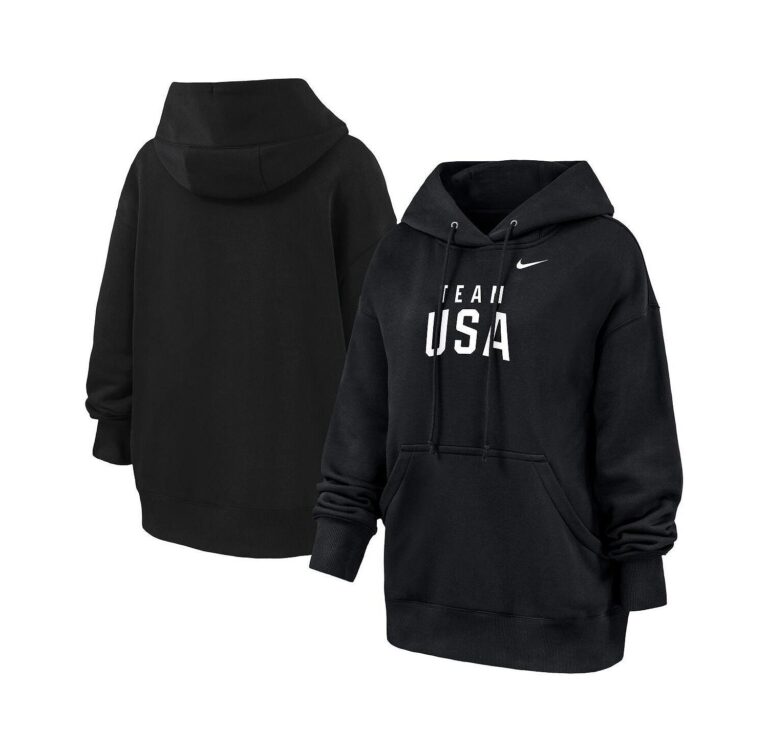 Women's Black Team USA Oversized Phoenix Fleece Hoodie