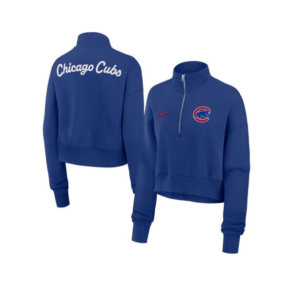 Women's Royal Chicago Cubs Primetime Phoenix Fleece Half-Zip Sweatshirt