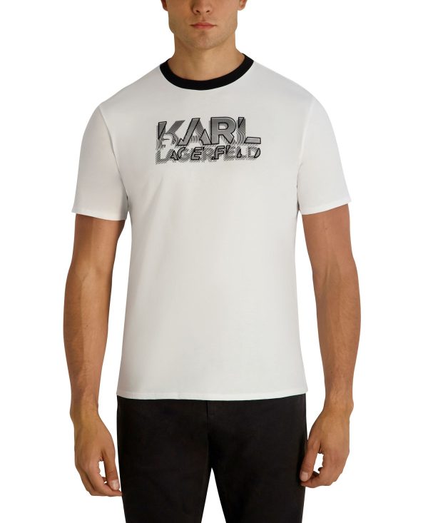 Men's Textured Logo Regular-Fit Crewneck T-Shirt