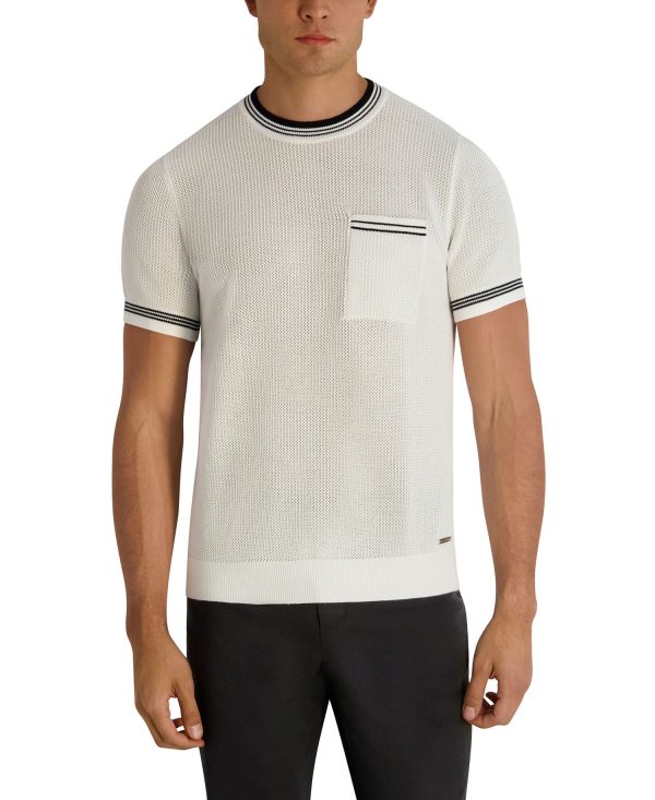 Men's Regular-Fit Short-Sleeve Knitted Crewneck T-Shirt