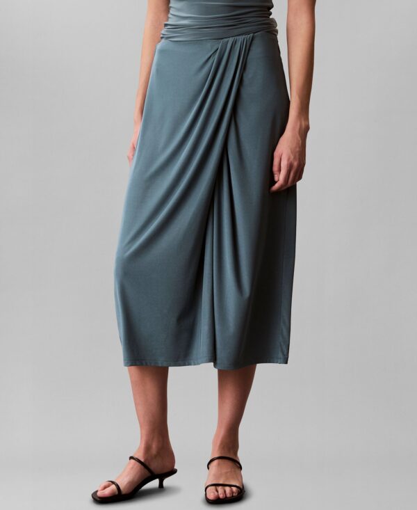 Women's Rib Wrap High-Rise Midi Skirt