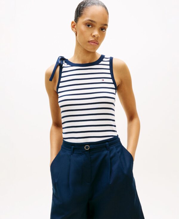 Women's Bow-Detail Crew Neck Tank Top