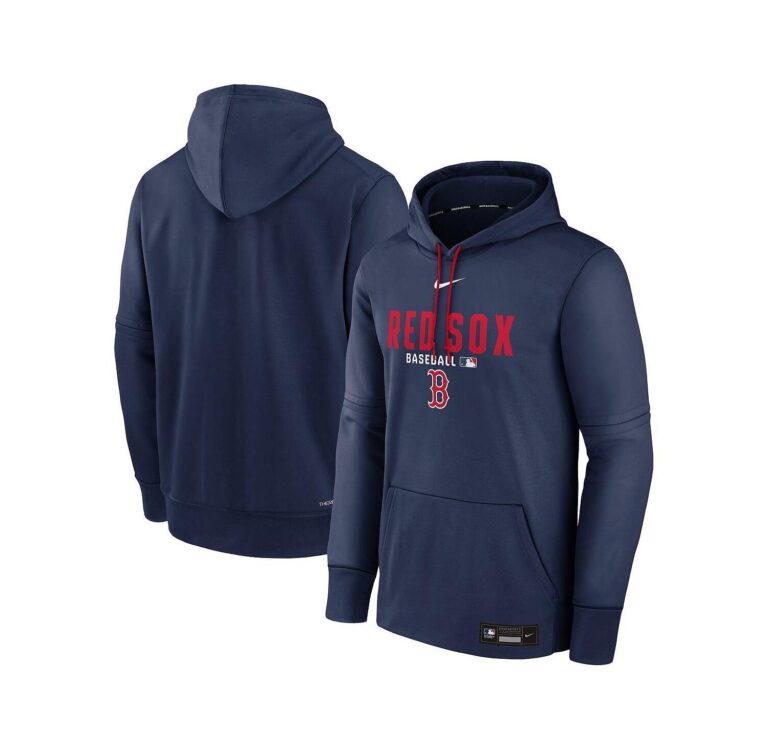 Men's Navy Boston Red Sox Authentic Collection Therma-FIT Hoodie