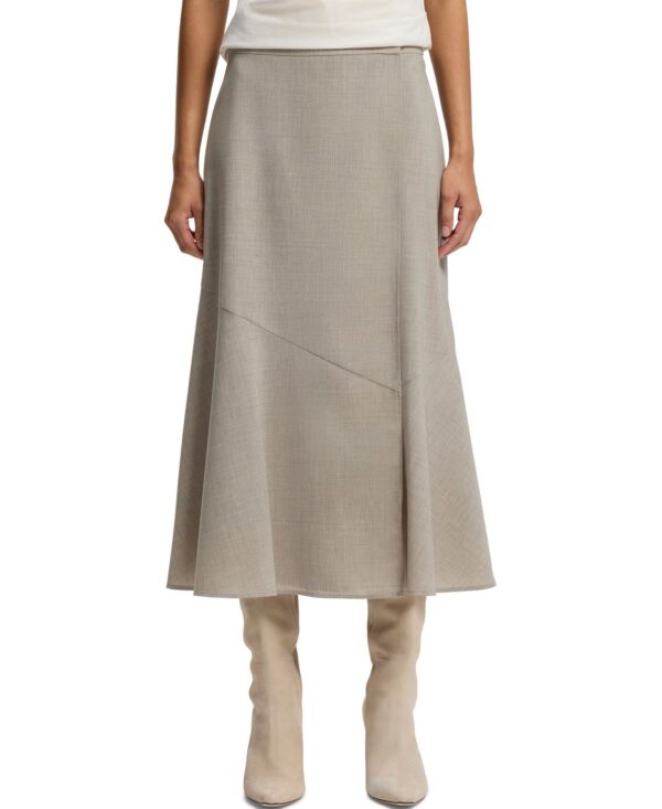BOSS by Women's Mélange Virgin Wool A-Line Skirt