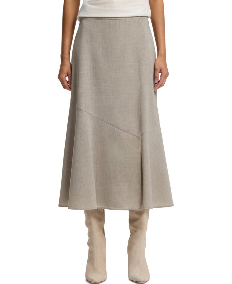 BOSS by Women's Mélange Virgin Wool A-Line Skirt