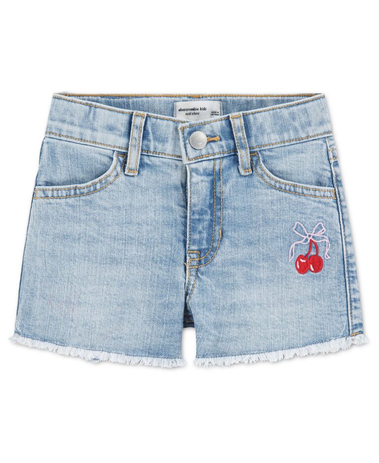 Toddler Girls' 2T-5T Bow Cherry Denim Shorts