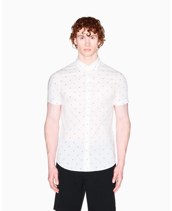 Men's Poplin Allover logo Print Button Down Shirt