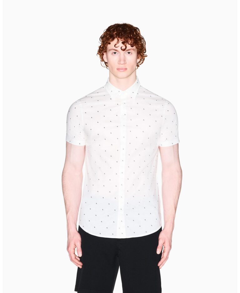 Men's Poplin Allover logo Print Button Down Shirt