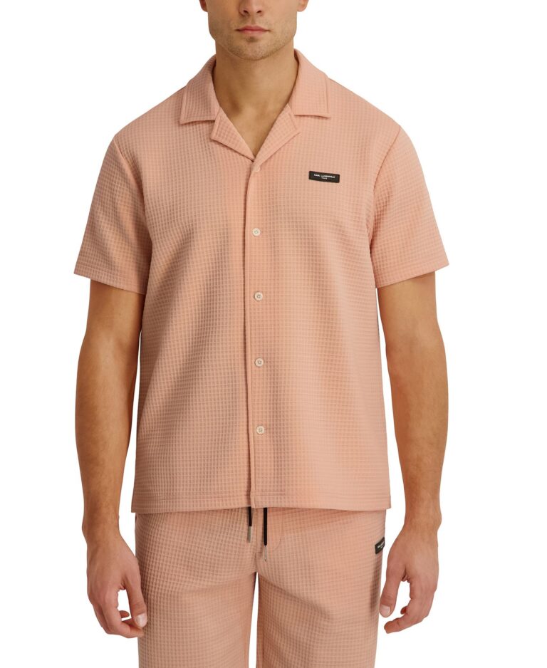 Men's Textured Knitted Short-Sleeve Shirt