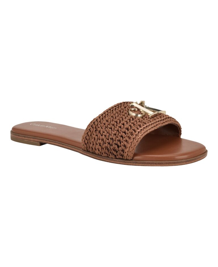 Women's Kamine Woven Logo Flat Slip-On Sandals