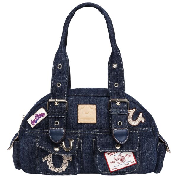 Multi-Patch Denim Satchel