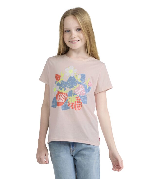 Girls' 7-16 Strawberries Graphic Pull-On Top