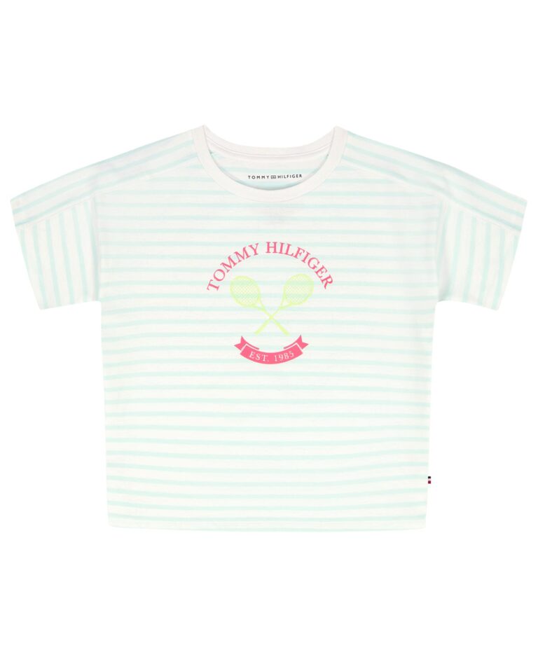 Girls' 7-16 Short-Sleeve Stripe T-Shirt