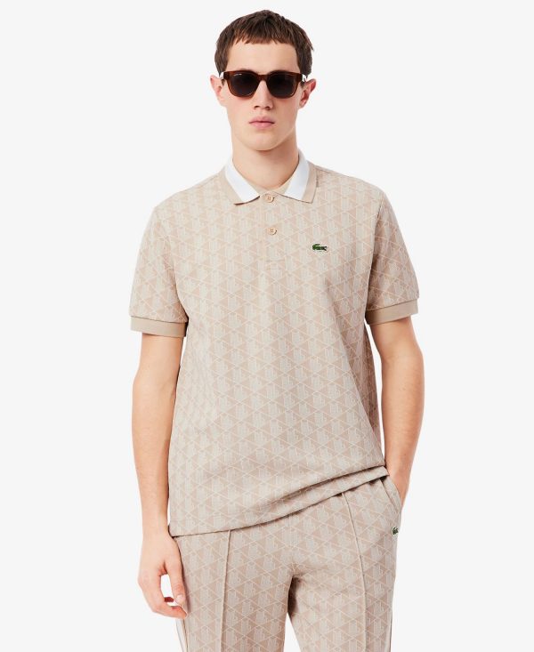 Men's Classic-Fit Monogram Jacquard Polo Shirt