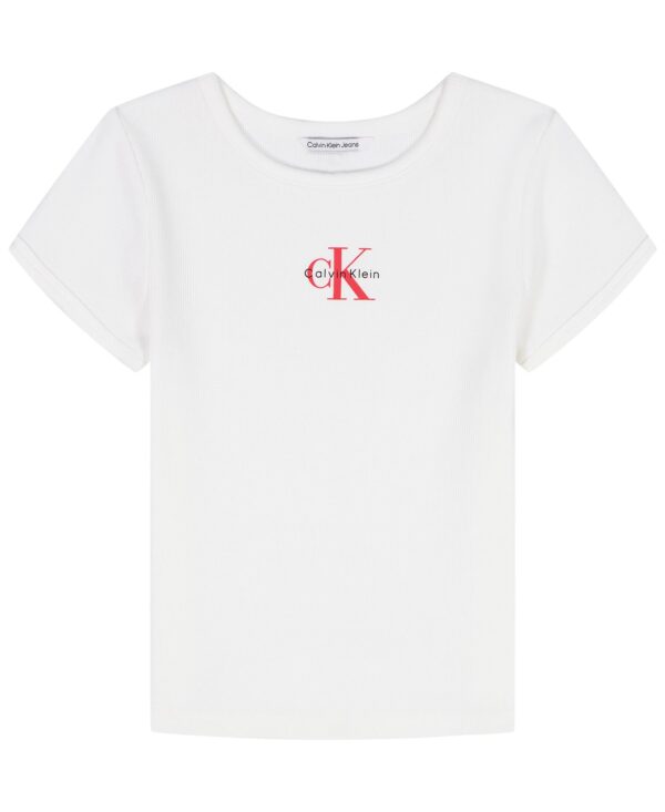 Girls' 7-16 Short-Sleeve Ribbed T-Shirt