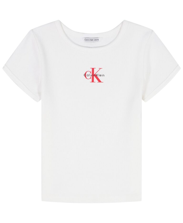 Girls' 7-16 Short-Sleeve Ribbed T-Shirt
