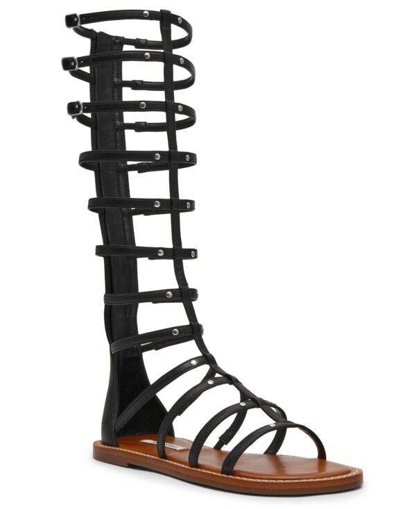 Women's Gladius Knee-High Strappy Round Toe Gladiator Sandals