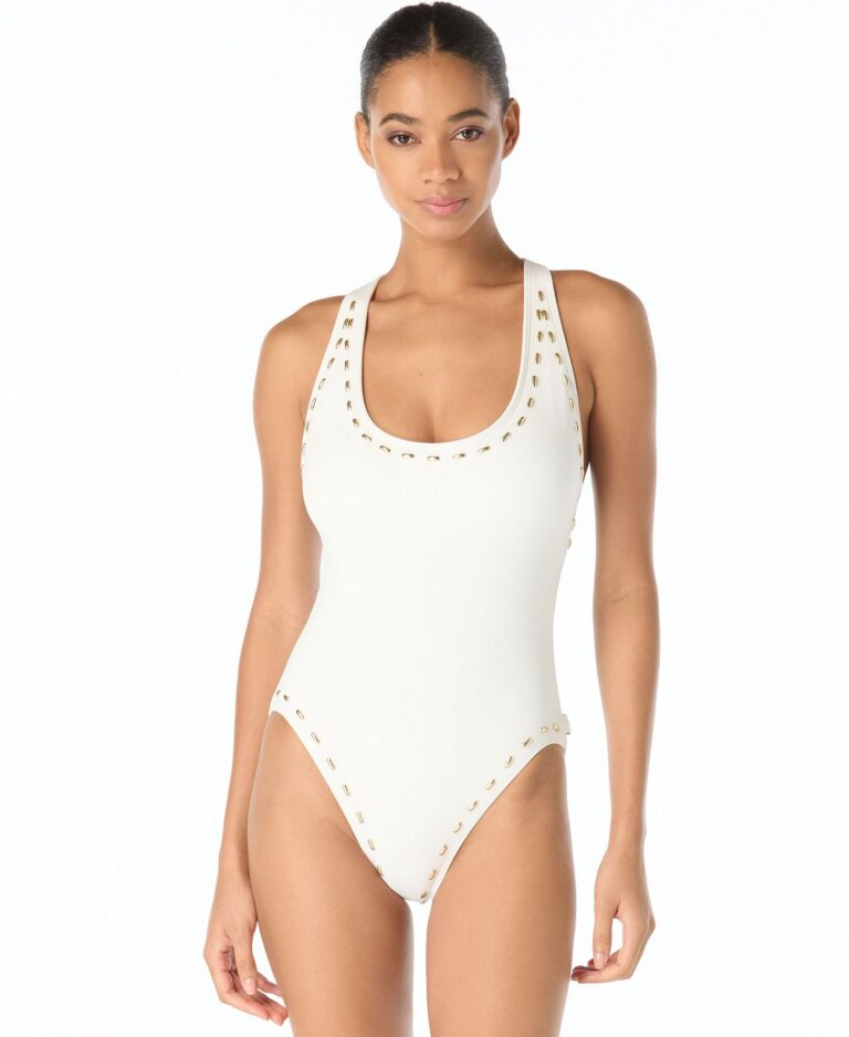 Michael Kors Women's Scoop Neck Racer Back One-Piece Swimsuit