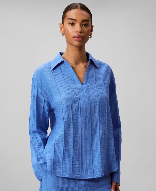 Women's Long-Sleeve Classic-Fit Open Collared Shirt