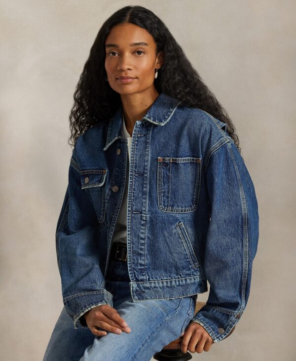 Women's Spread Collar Denim Jacket