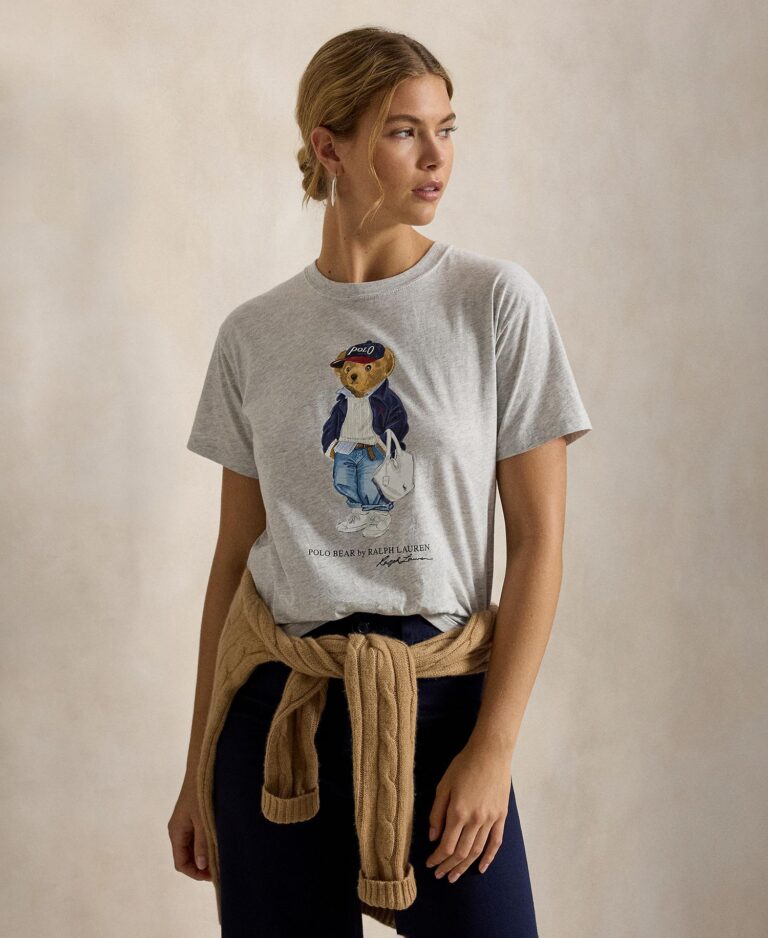 Women's Bear Print Crew Neck T-Shirt