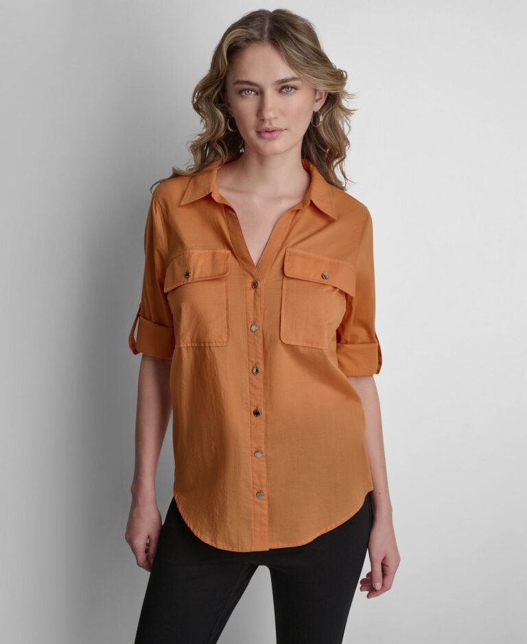 Women's Long-Sleeve Collared Shirt