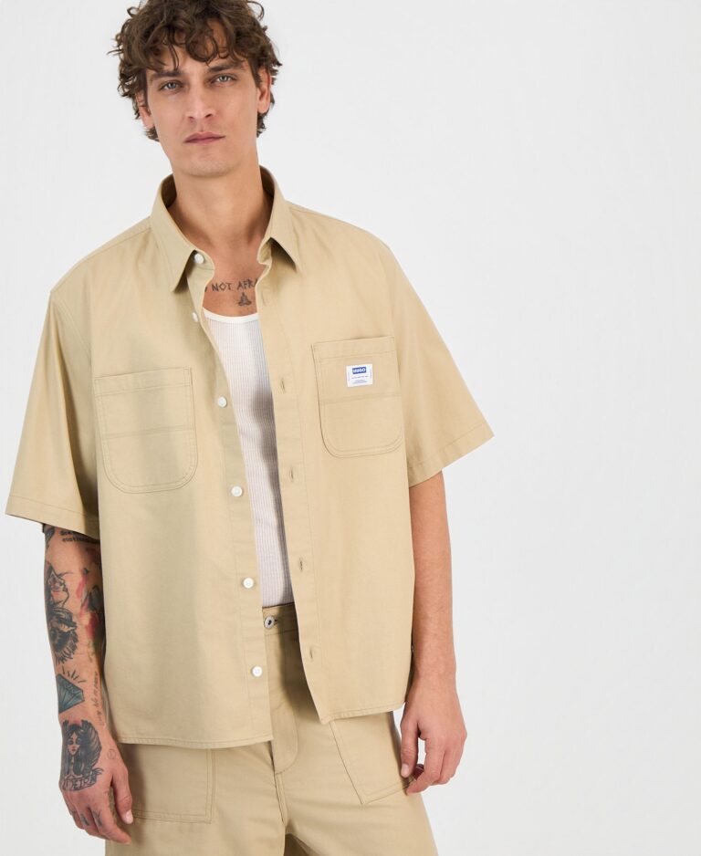 Men's Ebwin Cotton Double-Pocket Shirt-Sleeve Shirt