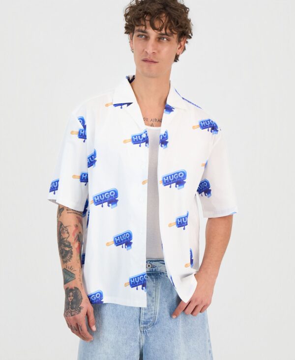 Men's Eligino Cotton Logo-Print Short-Sleeve Shirt