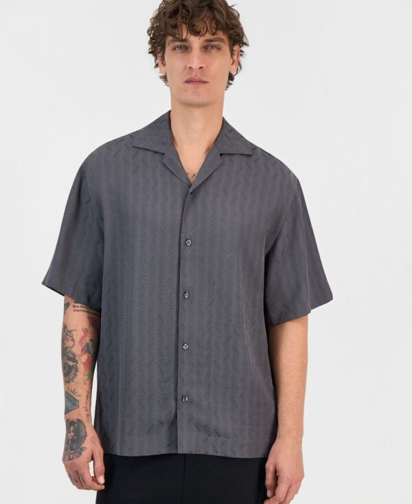 Men's Espino Tonal-Print Short-Sleeve Button Shirt