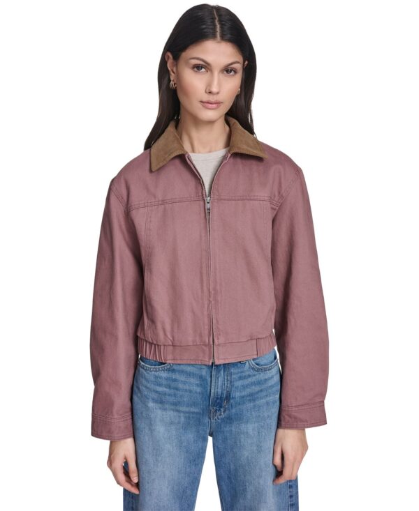 Women's Zip-Front Laydown Collar Coat