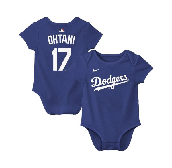 Baby Boys and Girls Shohei Ohtani Royal Los Angeles Dodgers Name & Number Bodysuit