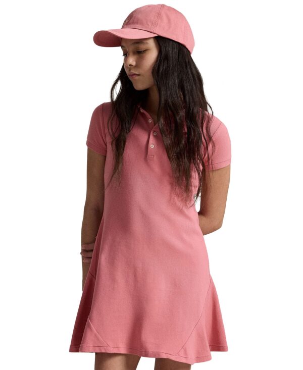 Girls' 7-16 Stretch Mesh Polo Collar Dress