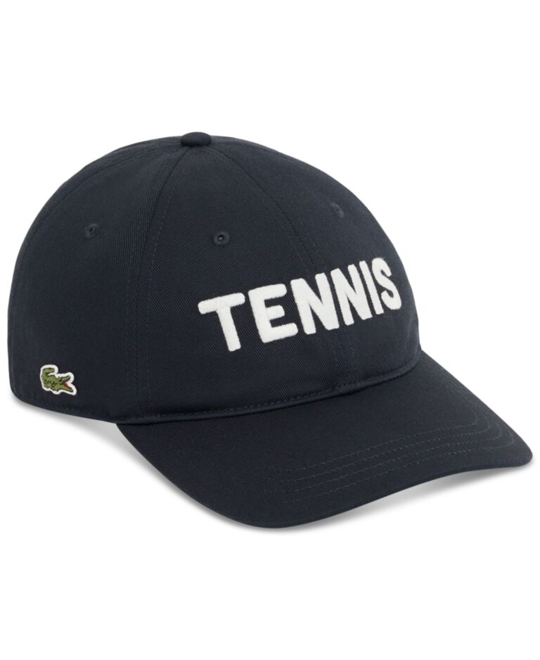 Men's Embroidered Twill 6-Panel Cotton Tennis Hat