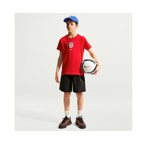 Big Boys' and Girls Red USMNT Crest T-Shirt