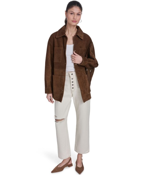 Women's Real Suede 4-Pocket Chore Coat