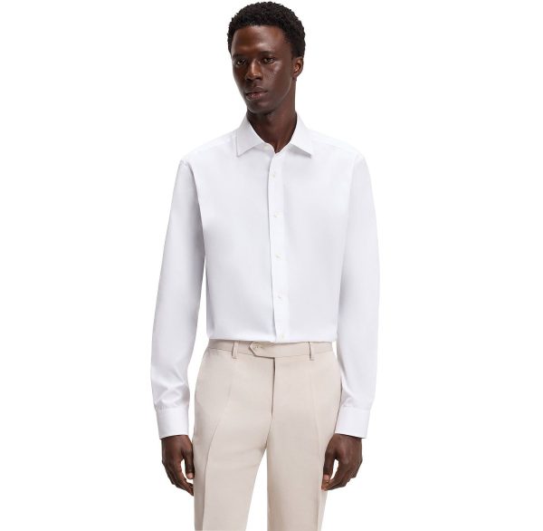 BECKHAM x BOSS Men's Slim-fit Cotton Dress Shirt