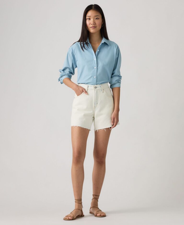 Women's Cotton Cinch-Waist Denim Shorts