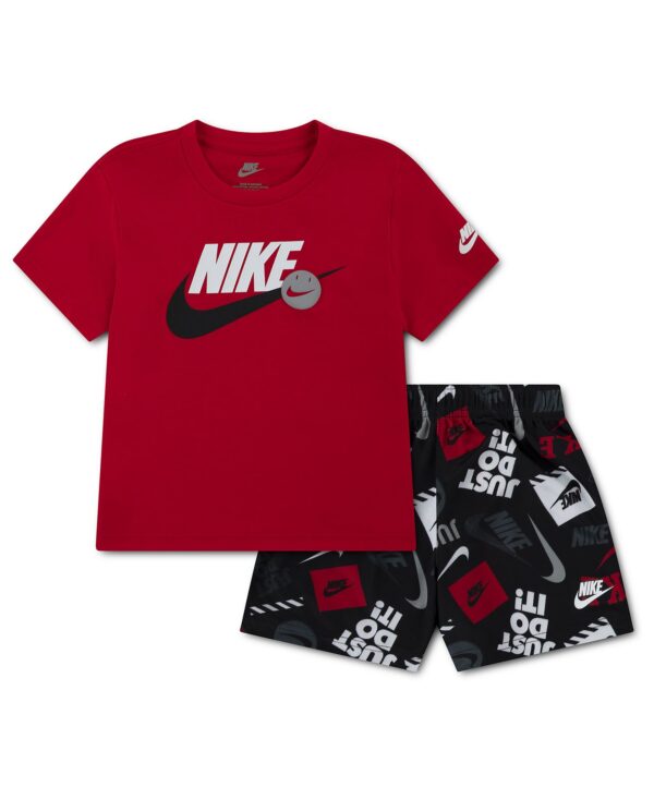 Toddler Boys 2T-4T Short-Sleeve T-Shirt and Printed Shorts, 2-Piece Set