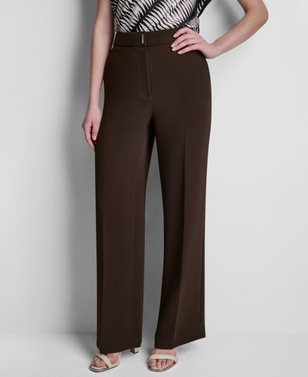 Petite Mid-Rise Zip-Front Trouser Pants