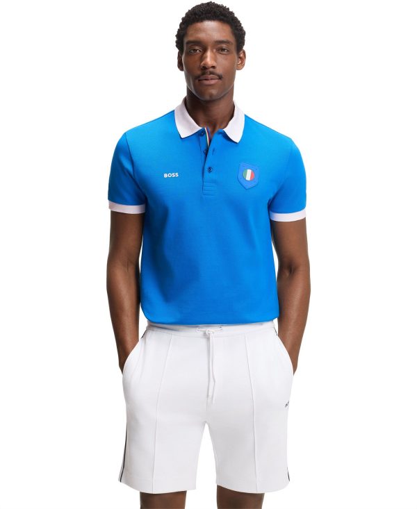 Men's Paddy Italy Country Flag Trim Polo Shirt