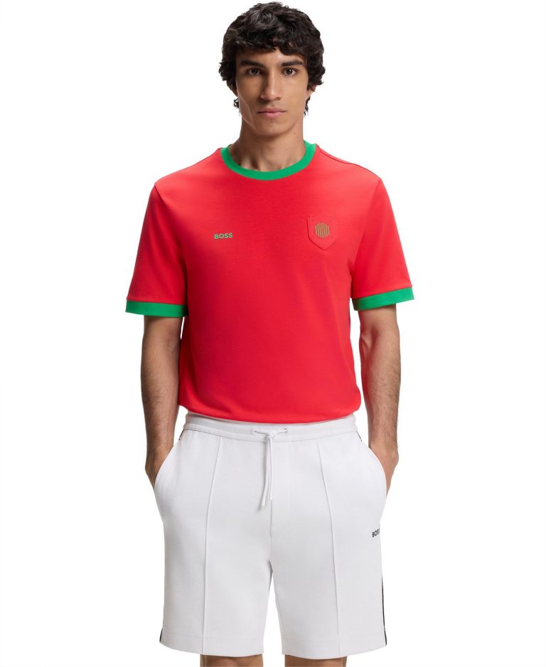 Men's Stretch-Cotton Portugal Country Flag Logo T-Shirt