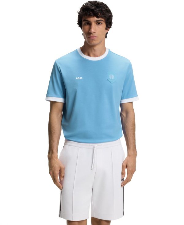 Men's Stretch-Cotton Argentina Country Flag Logo T-Shirt