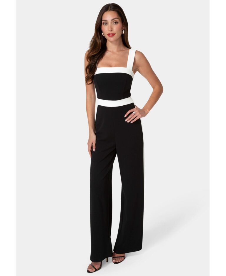 Women's Colorblock Square Neck Jumpsuit